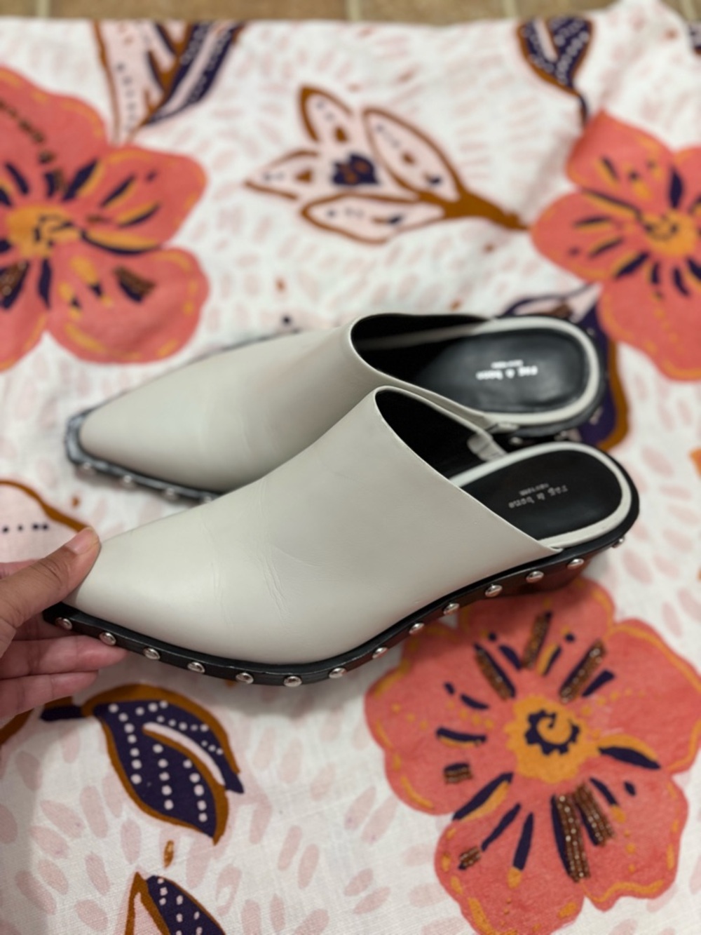Rag & Bone Santiago Mule White Size 38 - Picture 3 of 7